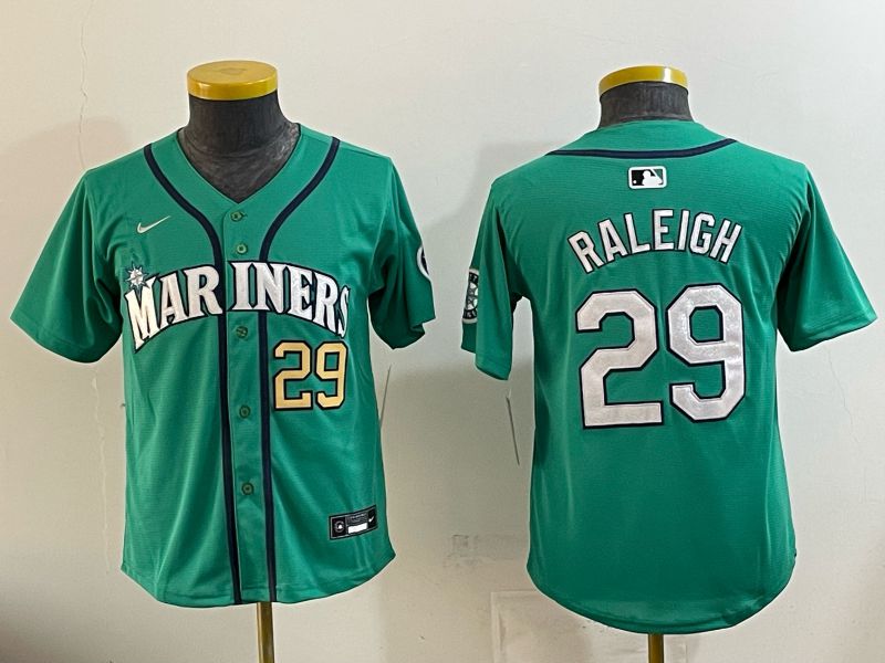 Youth Seattle Mariners #29 Raleigh Green Game 2026 Nike MLB Jersey style 05->youth mlb jersey->Youth Jersey